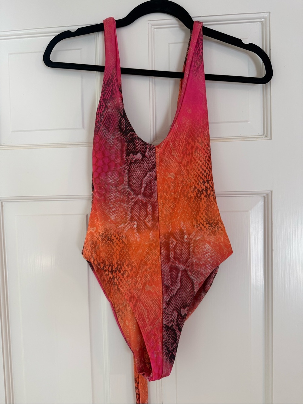 PrettyLittleThing Pink & Orange Snakeskin One-Piece Swimsuit